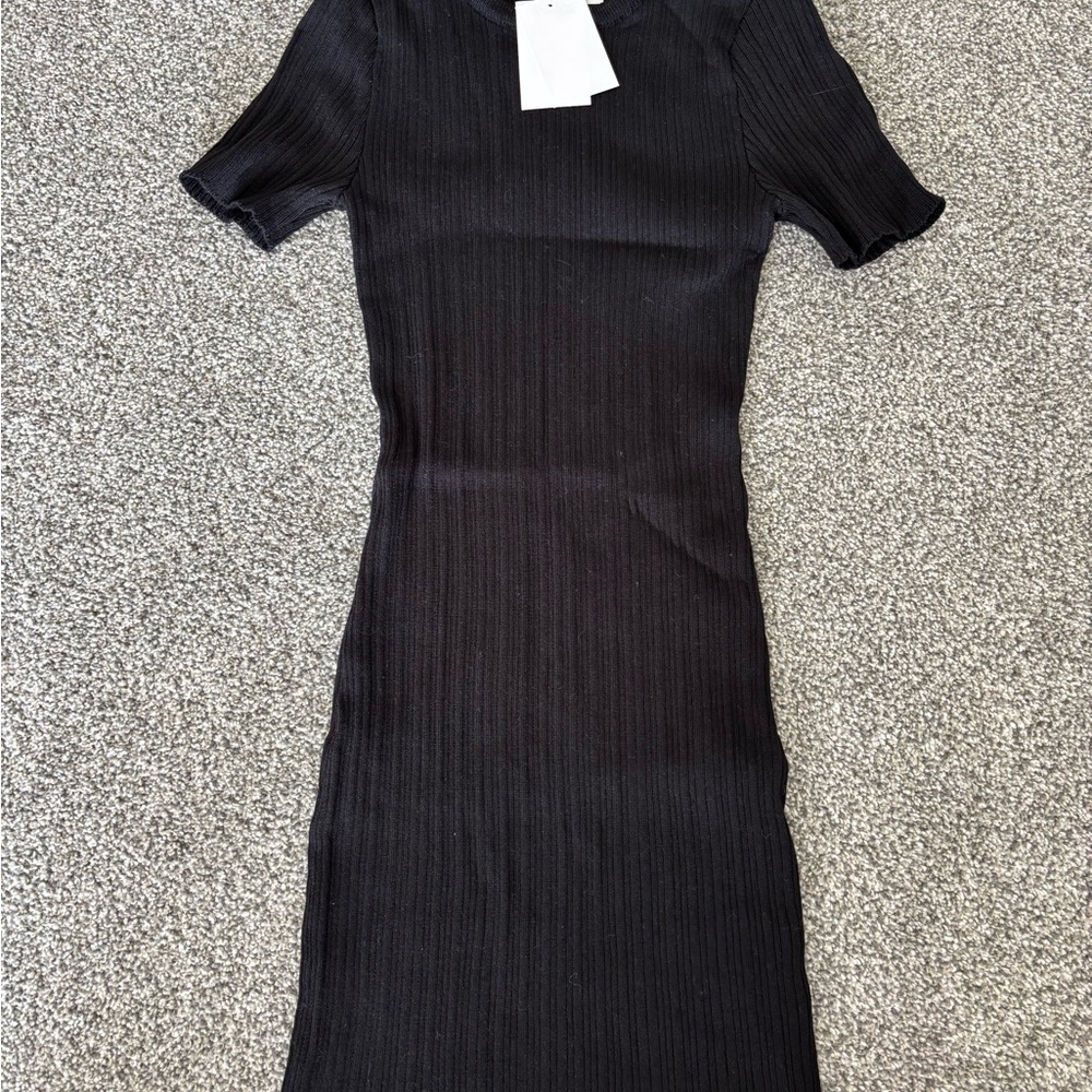 H&M Black Ribbed Sweater Mini Dress